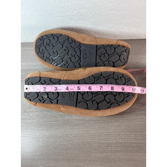 UGG Ascot Mens Slippers Loafer Size 10 Chestnut Suede Sheepskin Slip On - Picture 8 of 8